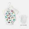 Mameluco de Malla para Bebé de Manga Corta, Ropa Holgada Delgada, Ropa 100% Algodón para Recién Nacidos, Triángulo Gateo Verano