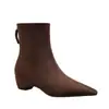 Botines de Tobillo de Gamuza con Punta Aguda Estilo Retro Francés para Mujer 2026 Otoño/Invierno Nuevos con Cremallera Trasera Tacón Grueso Elásticos Estilizadores Botas de Moda
