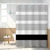 Cortina de Ducha Estilo Borla, Impermeable y Resistente al Moho, Cortina de Baño con Estampado de Rayas Moderno y Sencillo, Tamaño y Patrón Personalizables