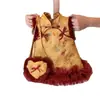 Vestido chaleco de estilo Tang de alta gama para niñas, atuendo de invierno para el primer cumpleaños, atuendo de saludo de Año Nuevo para bebé niña con forro acolchado