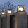 Lámpara de Pilar para Puerta de Patio, Lámpara de Cabeza de Pilar Alimentada por Energía Solar, Lámpara de Pilar Decorativa Eléctrica Impermeable para Valla de Villa en Exteriores