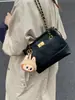 Bolso de mano con cierre de broche esmerilado transfronterizo, bolso tote para mujer acolchado con diamantes de lujo ligero, bolso de hombro con cadena vintage de alta gama