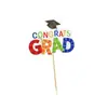 Decoración de pastel de graduación estilo ins transfronterizo, inserto de papel para pastel de la temporada de graduación, tarjeta de papel de graduación feliz para pastel