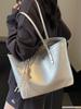 Bolso Tote de Moda Popular Simple Elegante Gran Capacidad para Mujer Moda Casual para el Trabajo Color Sólido Bolso de Hombro de Gama Alta