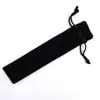 Estojo Lápis Veludo Preto Estojo Lápis Veludo Flocado Capa para Caneta Bolsa Embalagem para Caneta Logotipo Impressível Grande Quantidade em Estoque