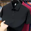 Camisa Polo Holgada Oversize para Hombre, de Manga Corta, Nuevo Estilo Verano 2026, Camiseta Blanca con Cuello de Solapa, Top Drapé de Hielo Elástico