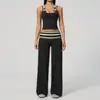 Conjunto de Yoga de Lunares Multicolor Europeo y Americano para Mujer, Pantalones Largos de Fitness con Cintura Plegable de Retazos, Pantalones Largos Deportivos para Correr para Mujer