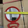Plástico pequeno redondo espelho vermelho casamento casamento montado na parede espelho de maquiagem quarto mesa espelho vestir espelho