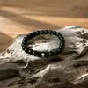 Pulseira de Contas Cruzadas para Homens Simples Ins Personalidade Pulseira de Pedra Elástica Tendência Fabricante Atacado