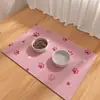 Tapete de mesa para animal de estimação com desenho transfronteiriço, tapete de banheiro, tapete de alimentação para cães e gatos com base de borracha de diatomito, à prova de respingos, absorvente de água, antiderrapante