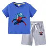 2026 Camiseta Infantil Masculina Verão Novo Estilo Manga Curta Roupa Infantil Estilo Coreano Algodão Calça Curta Feminina Conjunto de Duas Peças
