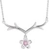 Collar de Astas para Mujer Estilo Coreano Simple Elegante Colgante de Flor de Cerezo Cadena para Clavícula Cadena Cibernética Celebritud Diseño de Nicho