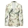 Traje Masculino Casual de Negócios Peça Única Floral para Comércio Exterior, Corte Slim, Atacado Transfronteiriço, Noivo, Padrinho, Anfitrião, Banquete, Moda de Rua
