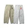 Yidao Vintage Temporada 26 Nuevo Retro Japonés Color Sólido Cordón Simple Diseño Decorado Suelto Casual Pantalones Largos con Cordón