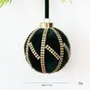 2026 nuevo colgante de bola de tela de Navidad con cadena decoración de árbol de Navidad DIY adorno de bola individual de espuma en stock