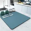 Alfombrilla Absorbente de Agua para Encimera de Cocina de Color Sólido, Posavasos de Secado Rápido para Uso Doméstico, Alfombrilla de Tierra de Diatomeas para Barra de Bar y Cafetera, Absorbente de Agua y Secado Rápido