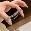 Pulsera de Encaje Hueco Estilo Lujo Ligero, Joyería Apilable Elegante y Exquisita Vintage de Lujo Ligero de Nicho