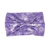 Moda Europeia e Americana tie-dye feminina estilo étnico boêmio paisley elástico esportivo faixa de cabeça com bordas largas e design de nó