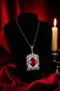 Venta Caliente Cruzada Nuevo Retro Cristal de Cuarzo Rojo Collar Chapado en Plata Joyería de Moda Joyería Misteriosa Fabricante
