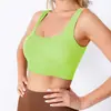 Camiseta Deportiva sin Mangas de Espalda en I con Copas Fijas para Mujer con Almohadillas en el Pecho, Ropa de Yoga, Ropa Interior, Top de Fitness para Pilates Yoga