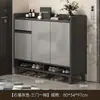 Zapatero de madera maciza para puerta de entrada del hogar, armario de entrada interior, armario de almacenamiento de gran capacidad, zapatero de balcón integrado