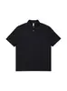 Polo de manga corta con solapa de peso pesado de 275g primavera y verano ins tendencia americana color liso holgado manga corta logo estampado
