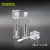 Aprobación Directa de Fábrica Tubo de Brillo Labial de 3ml Totalmente Transparente Tubo Cuadrado de Plástico Torcido para Glaseado Labial Proceso y Logotipo Personalizados