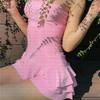 Vestido estilo Spice Girl con hombros descubiertos, largo tubo y volantes, estilo coreano, primavera y verano