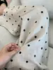 Pantalones Anchos de Lino con Lunares para Mujer con Cintura Elástica, Frescos y Ultradelgados para Verano, Pierna Recta, Corte Holgado Casual para Cuerpo Tipo Pera