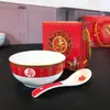 Jingdezhen Regalos para Cumpleaños Regalos de Agradecimiento para Cumpleaños Longevidad Tazones Regalos para Cumpleaños de Personas Mayores Tazones de Agradecimiento con Tiaoyi Shenghuo