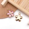 Linda Niña Corazón Rosa Flor DIY Colgante Llavero Accesorios Collar de Flor de Cerezo Pulsera Colgante Material