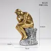 Esculturas de Figura Europeas Meditadores Adornos Pensadores Creativos Decoraciones Suaves Estantería Adornos para Gabinete de Vino