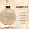 Pequeno Pingente de Natal Bola de Natal de Vidro Padrão Impresso LED Enfeitada com Lantejoulas Bola Decorativa Ornamento para Árvore de Natal