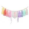 Banner de Borlas para el Primer Cumpleaños del Bebé Juego de Tres Piezas Fondo para Fiesta de Cumpleaños Decoraciones de Pared Montaje para el 1er Cumpleaños de Niños Topper de Corona