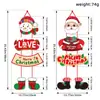 Suministros para Decoración Navideña Colgante de Puerta de Papel Cortina de Puerta Tienda de Centro Comercial Decoración del Hogar Bandera de Dibujos Animados Colgante de Puerta