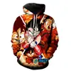 2025 Transfronterizo Nuevo Otoño e Invierno 3D Anime Dragon Ball Estampado Talla Grande Holgado Sudadera con Capucha Sudadera de Manga Larga Chaqueta