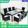 Mesa y silla de ratán para ocho personas, hechas a mano, para jardín, ocio, mesa y silla de ratán para exterior, mesa y silla de patio para exterior.