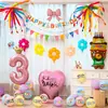 Decoración de fiesta de globos de cumpleaños para niños y niñas, pastel de un año, arreglo de escena en tablero KT, accesorios para fotos, pared de fondo