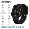 El popular reloj cuadrado pequeño transfronterizo SANDA con pantalla grande, reloj deportivo multifuncional para exteriores para estudiantes, temporizador de cuenta regresiva, reloj electrónico impermeable