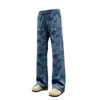 Pantalones Casuales con Estampado de Graffiti Retro Americano Verano Otoño Nueva Llegada Caída Holgada Pierna Recta Cubre la Entrepierna Casual de Pierna Ancha Pantalones para Hombre