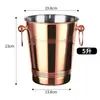 Balde de gelo em aço inoxidável, design elegante, adequado para bares, champanhe, uso comercial, cerveja, vinho tinto e uso doméstico; um pequeno balde de gelo criativo para fazer cubos de gelo