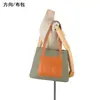 Bolso Tote de Piel Genuina Estilo Nuevo, Algodón Puro, Gran Capacidad, Bolso de Hombro para Mujer, Versátil, Moderno, Bolso Cruzado para el Trabajo