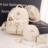 Mochila para Mujer Estilo Coreano de Moda Pu2023 Nuevo Estilo Pequeña Fresca Borlas Remaches Versátil Casual Estudiante Mochila Escolar Bolsa Mochila
