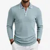 2026 Nueva Camisa Polo de Manga Larga de Otoño para Hombre Más Vendida en Amazon Camisa Polo de Manga Larga Tejida de Comercio Exterior Transfronterizo para Hombre
