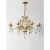 Lustre Estilo Americano, Luminária de Sala de Estar, Dourado Champagne, Luminária de Cristal Estilo Francês para Sala de Jantar, Luminária Simples Moderna de Luxo Leve para Quarto, Luminária de Quarto