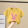 Camiseta de Verano para Niñas 100% Algodón Puro Manga Corta Estilo 2026 Nueva Moda Dibujos Animados Ropa Infantil Niñas Manga Corta Camiseta Infantil Ropa de Verano