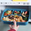 Lancheira portátil separada para estudantes com utensílios de mesa, aquecimento por micro-ondas, plástico, para trabalhadores de escritório, grande capacidade, lancheira com quatro compartimentos
