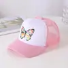 Sombrero de malla de esponja para exteriores, de primavera, verano y otoño, con estampado de mariposas, para conductor de camión, versátil, de estilo europeo y americano, sombrero para el sol