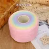 Fio de algodão mercerizado degradê em formato de bolo, fio de oito cabos tecelado à mão, multicolorido, não forma bolinhas, respirável para manta e xale