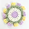 Posavasos de Ramo de Rosas Hecho a Mano Terminado Crochet de Lana Cambio de Taza Ramo de Mano Regalo Creativo Posavasos de Flor Tejida